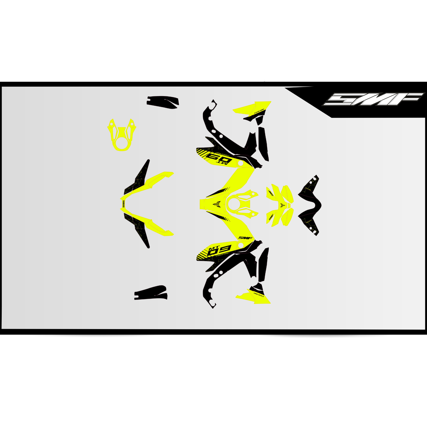 Yamaha MT-09 2024+ - Fluo Yellow Graphics kit