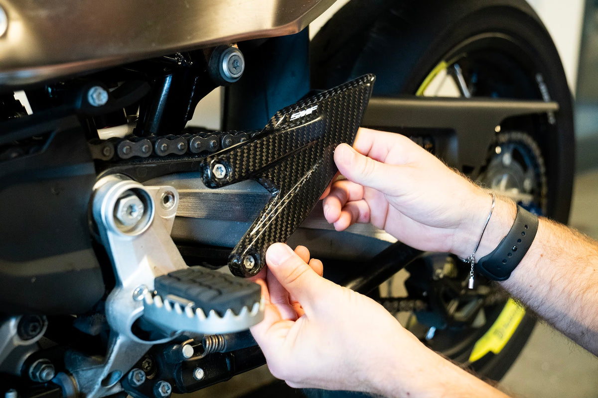 Install your new carbon heel guards